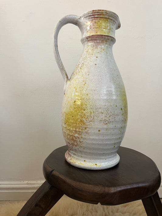 Studio Pottery Jug, Speckled Yellow Glaze