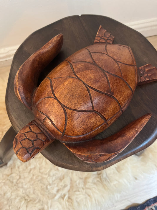 Ocean Spirit, Wooden Turtle Sculpture